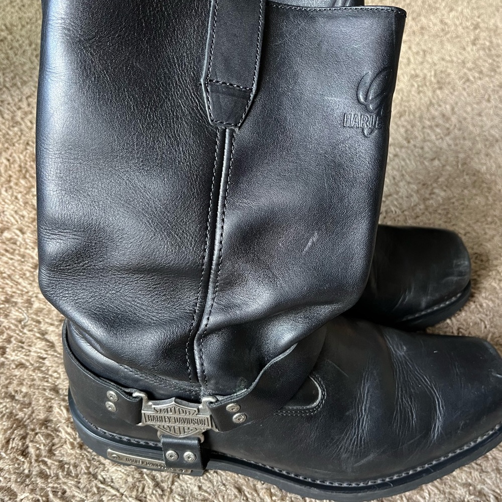 Harley-Davidson Men's Black Leather Riding Boots